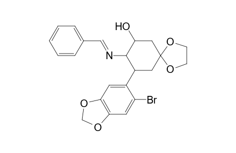 1,4-Dioxaspiro[4.5]decan-7.beta.-ol, 9-(5-bromobenzodioxol-6-yl)-8.beta.-benzylideneamino-