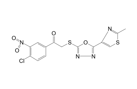 4'-chloro-2-{[5-(2-methyl-4-thiazolyl)-1,3,4-oxadiazol-2-yl]thio}-3'-nitroacetophenone