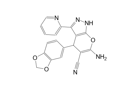 6-Amino-4-benzo[1,3]dioxol-5-yl-3-pyridin-2-yl-1,4-dihydro-pyrano[2,3-c]pyrazole-5-carbonitrile