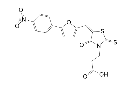 3-((5E)-5-{[5-(4-nitrophenyl)-2-furyl]methylene}-4-oxo-2-thioxo-1,3-thiazolidin-3-yl)propanoic acid
