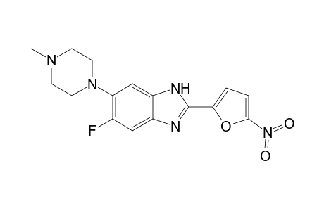 5-Fluoro-6-(4-methyl-1-piperazinyl)-2-(5-nitro-2-furyl)-1H-benzimidazole