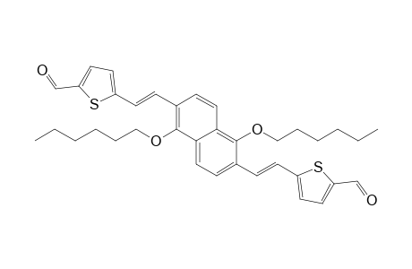 5-[(E)-2-[1,5-dihexoxy-6-[(E)-2-(5-methanoylthiophen-2-yl)ethenyl]naphthalen-2-yl]ethenyl]thiophene-2-carbaldehyde