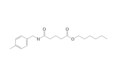 Glutaric acid, monoamide, N-(4-methylbenzyl)-, hexyl ester