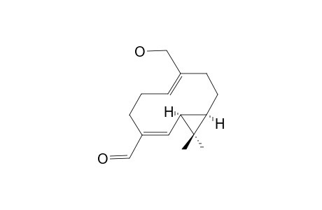 VOLVALERENAL-G;4-FORMYL-10-HYDROXYMETHYL-11,11-DIMETHYL-BICYCLO-GERMACREN-[4E(5),10Z(1)]-DIENE