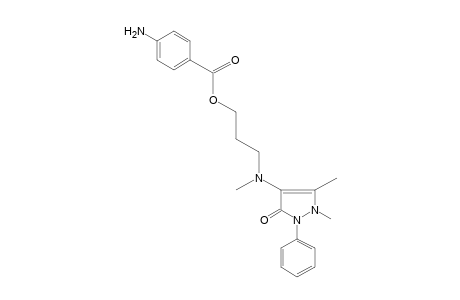 p-aminobenzoic acid, 3-[(antipyrinylmethyl)amino]propyl ester
