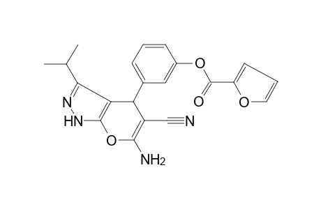 3-(6-Amino-5-cyano-3-isopropyl-1,4-dihydropyrano[2,3-c]pyrazol-4-yl)phenyl 2-furoate