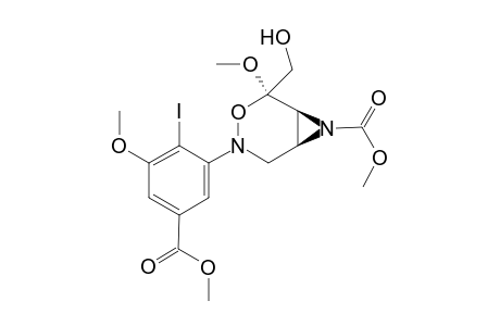 3-(4,5-[(Methoxycarbonyl)imino]-6-(hydroxymethyl)-6-methoxy-1,2-oxazan-2-yl)-4-iodo-5-methoxybenzoic acid methyl ester