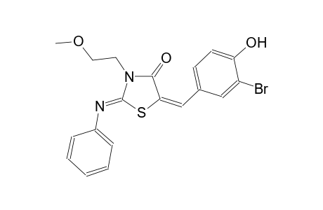 (2Z,5E)-5-(3-bromo-4-hydroxybenzylidene)-3-(2-methoxyethyl)-2-(phenylimino)-1,3-thiazolidin-4-one