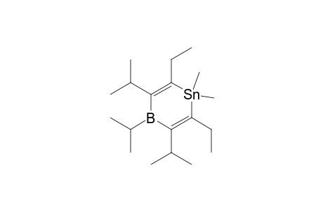 2,6-diethyl-1,1-dimethyl-3,4,5-tri(propan-2-yl)-1,4-stannaborinine