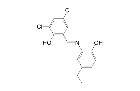 2,4-Dichloro-6-((E)-[(5-ethyl-2-hydroxyphenyl)imino]methyl)phenol