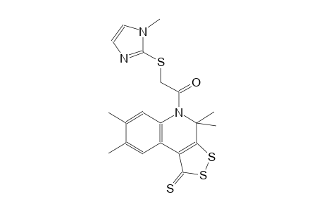 4,4,7,8-tetramethyl-5-{[(1-methyl-1H-imidazol-2-yl)sulfanyl]acetyl}-4,5-dihydro-1H-[1,2]dithiolo[3,4-c]quinoline-1-thione