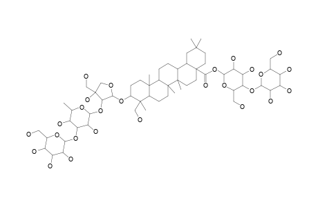 3-BETA-O-(BETA-D-GLUCOPYRANOSYL-(1->3)-ALPHA-L-RHAMNOPYRANOSYL-(1->2)-ALPHA-L-ARABINOPYRANOSYL)-HEDERAGENIN_28-O-(BETA-D-GLUCOPYRANOSYL