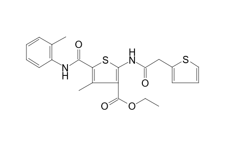 3-Thiophenecarboxylic acid, 4-methyl-5-[[(2-methylphenyl)amino]carbonyl]-2-[(2-thienylacetyl)amino]-, ethyl ester