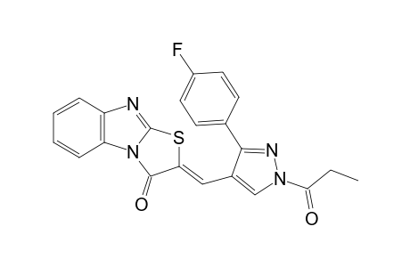 (2Z)-2-[[3-(4-fluorophenyl)-1-(1-oxopropyl)-4-pyrazolyl]methylidene]-1-thiazolo[3,2-a]benzimidazolone