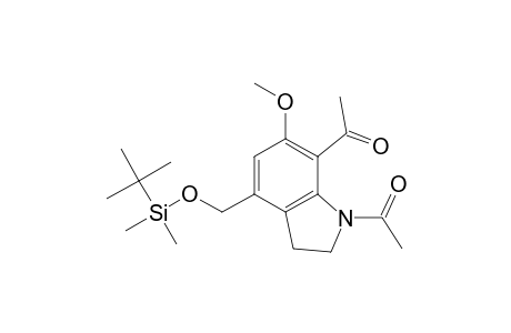 1,7-Diacetyl-6-methoxy-4-[(T-butyl-dimethyl-silyloxy)-methyl]-indoline