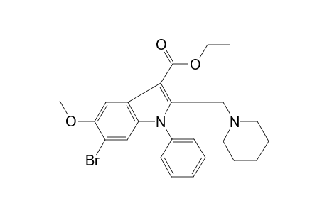 6-Bromo-5-methoxy-1-phenyl-2-(1-piperidinylmethyl)-3-indolecarboxylic acid ethyl ester