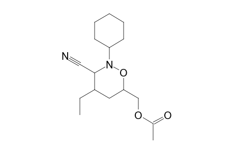 1-Oxa-2-azacyclohexane-3-carbonitrile, 6-acetoxymethyl-2-cyclohexyl-4-ethyl-