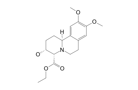 ETHYL-(9,10-DIMETHOXY-3-ALPHA-HYDROXY-1,2,4,6,7,11B-ALPHA-HEXAHYDRO-3H-BENZO-[A]-QUINOLIZIN-4-ALPHA-YL)-CARBOXYLATE