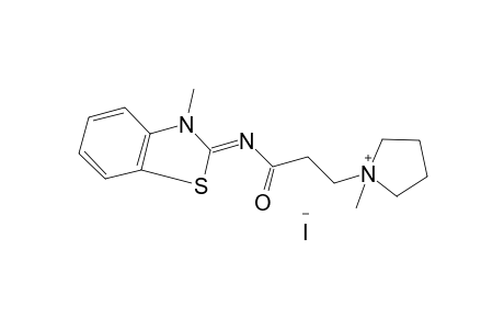 1-METHYL-1-{2-[(3-METHYL-2-BENZOTHIAZOLINYLIDENE)CARBAMOYL]ETHYL}PYRROLIDINIUM IODIDE