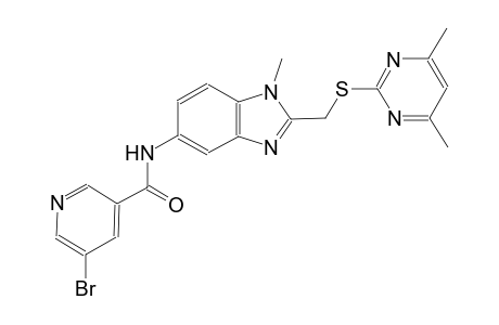3-pyridinecarboxamide, 5-bromo-N-[2-[[(4,6-dimethyl-2-pyrimidinyl)thio]methyl]-1-methyl-1H-benzimidazol-5-yl]-