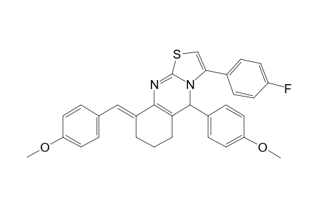 (9E)-3-(4-fluorophenyl)-9-(4-methoxybenzylidene)-5-(4-methoxyphenyl)-6,7,8,9-tetrahydro-5H-[1,3]thiazolo[2,3-b]quinazoline
