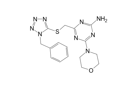 4-(1-Benzyl-1H-tetrazol-5-ylsulfanylmethyl)-6-morpholin-4-yl-[1,3,5]triazin-2-ylamine