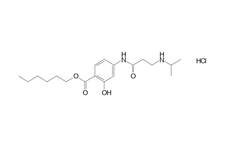 4-[3-(isopropylamino)propionamido]salicylic acid, hexyl ester, hydrochloride