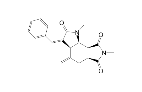 (3aS,5aS,8aS,8bR)-(Z)-3-Benzylidene-hexahydro-1,7-dimethyl-4-methylenepyrrolo[3,4-g]indole-2,6,8(5aH,7H.8aH)-trione