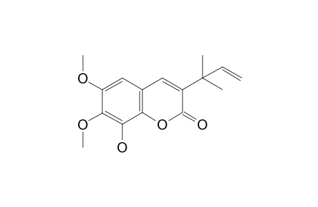 8-Hydroxy-6,7-dimethoxy-3-(2-methylbut-3-en-2-yl)-2H-chromen-2-one