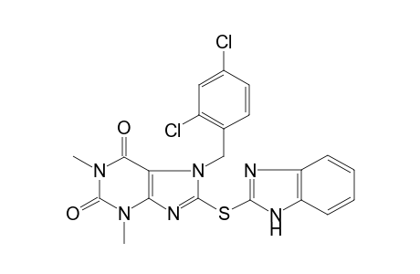 8-(1H-benzimidazol-2-ylsulfanyl)-7-(2,4-dichlorobenzyl)-1,3-dimethyl-3,7-dihydro-1H-purine-2,6-dione