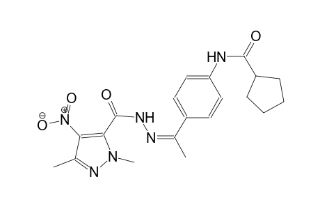 N-(4-{(1Z)-N-[(1,3-dimethyl-4-nitro-1H-pyrazol-5-yl)carbonyl]ethanehydrazonoyl}phenyl)cyclopentanecarboxamide