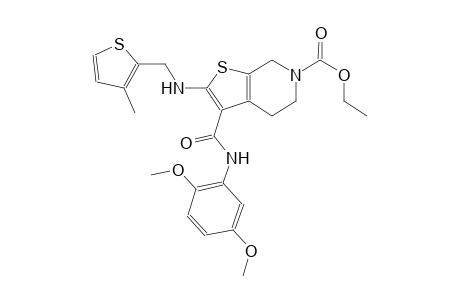 thieno[2,3-c]pyridine-6(5H)-carboxylic acid, 3-[[(2,5-dimethoxyphenyl)amino]carbonyl]-4,7-dihydro-2-[[(3-methyl-2-thienyl)methyl]amino]-, ethyl ester