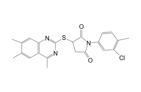 1-(3-chloro-4-methylphenyl)-3-[(4,6,7-trimethyl-2-quinazolinyl)sulfanyl]-2,5-pyrrolidinedione