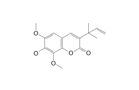 7-Hydroxy-6,8-dimethoxy-3-(2-methylbut-3-en-2-yl)-2H-chromen-2-one