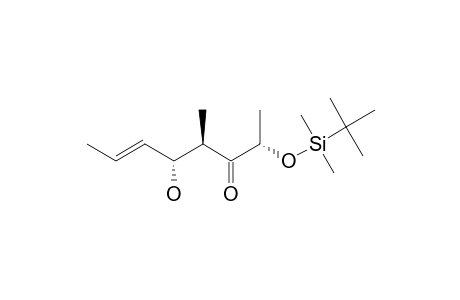 (-)-(2S,4R,5S)-(E)-5-HYDROXY-4-METHYL-2-[((DIMETHYL)-(1,1-DIMETHYLETHYL)-SILYL)-OXY]-6-OCTEN-3-ONE