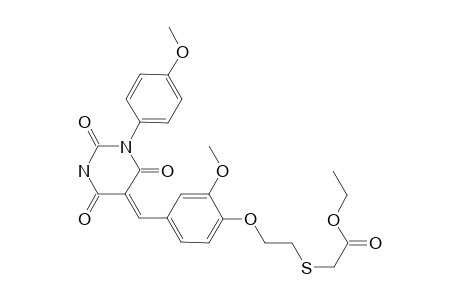 2-[2-[2-methoxy-4-[(Z)-[1-(4-methoxyphenyl)-2,4,6-trioxo-1,3-diazinan-5-ylidene]methyl]phenoxy]ethylthio]acetic acid ethyl ester