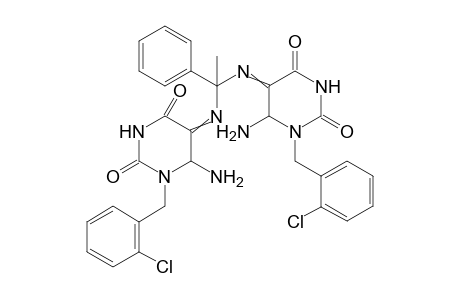 5,5'-((1-phenylethane-1,1-diyl)bis(azaneylylidene))bis(6-amino-1-(2-chlorobenzyl)dihydro-pyrimidine-2,4(1H,3H)-dione)