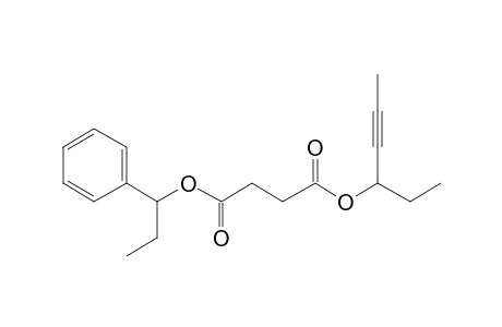 Succinic acid, hex-4-yn-3-yl 1-phenylpropyl ester