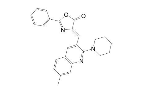 5(4H)-oxazolone, 4-[[7-methyl-2-(1-piperidinyl)-3-quinolinyl]methylene]-2-phenyl-, (4Z)-