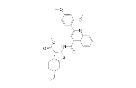 Methyl 2-({[2-(2,4-dimethoxyphenyl)-4-quinolinyl]carbonyl}amino)-6-ethyl-4,5,6,7-tetrahydro-1-benzothiophene-3-carboxylate