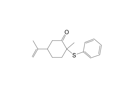 2-Methyl-2-(phenylthio)-5-(1-methylethenyl)cyclohexanone