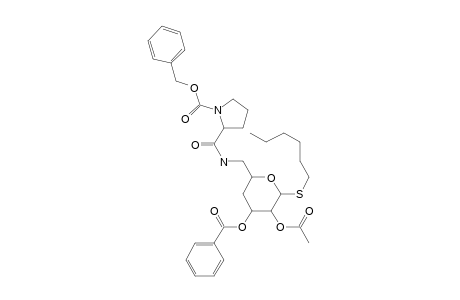 .alpha.-dl-Lyxo-hexopyranoside, hexyl 4,6-dideoxy-6-[[[1-[(phenylmethoxy)carbonyl]-2-pyrrolidinyl]carbonyl]amino]-1-thio-, 2-acetate 3-benzoate