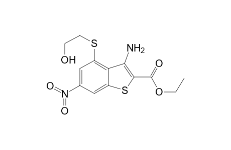 3-Amino-4-(2-hydroxyethylthio)-6-nitro-1-benzothiophene-2-carboxylic acid ethyl ester