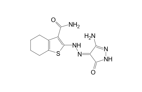 (E)-2-(2-(3-Amino-5-oxo-1H-pyrazol-4(5H)-ylidene)hydrazinyl)-4,5,6,7-tetrahydrobenzo[b]thiophene-3-carboxamide