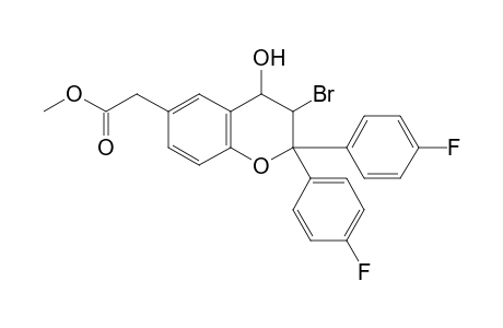 3-Bromo-2,2-bis(4-fluorophenyl)-6-[(methoxycarbonyl)methyl]-3,4-dihydro-2H-1-benzopyran-4-ol