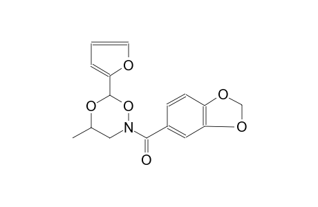 2H-1,5,2-dioxazine, 2-(1,3-benzodioxol-5-ylcarbonyl)-6-(2-furanyl)dihydro-4-methyl-