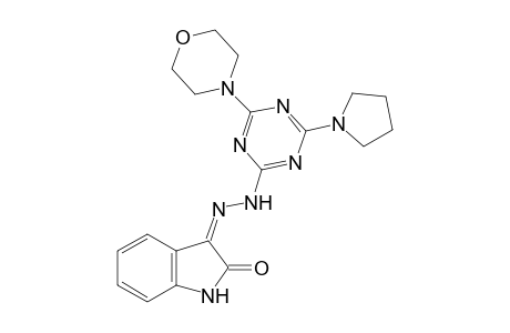 3-[2-(4-morpholin-4-yl-6-pyrrolidin-1-yl-1,3,5-triazin-2-yl)hydrazinyl]indol-2-one