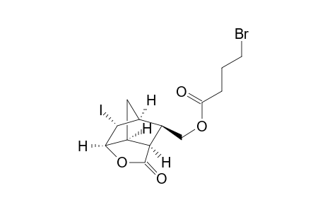 (1S*,2R*,3R*,6R*,7S*,9S*)-9-(4-bromobutanoyloxymethyl)-2-iodo-4-oxatricyclo[4.2.1.0(3,7)]nonan-5-one