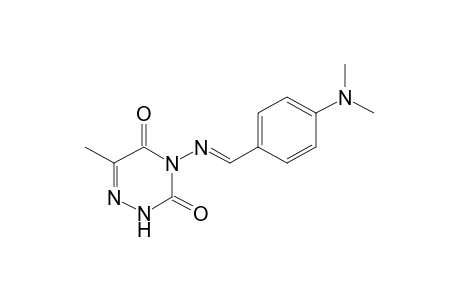 4-{[p-(dimethylamino)benzylidene]amino}-6-methyl-as-triazine-3,5(2H,4H)-dione