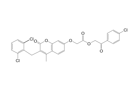 {[3-(2,6-dichlorobenzyl)-4-methyl-2-oxo-2H-1-benzopyran-7-yl]oxy}acetic acid, p-chlorophenacyl ester